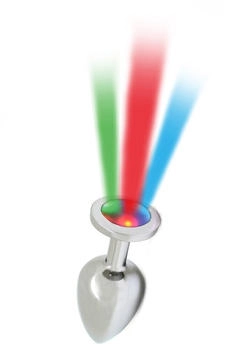 Rimba Toys Pisa Butt Plug mit LED Leuchten Silber Ø 3,2 cm
