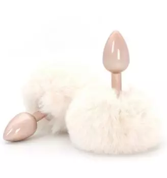 ToyJoy Happiness Enchanting Bunnytail Buttplug Analplug Weiß ⌀ 2,6 cm