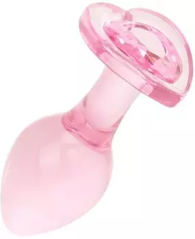 EasyToys Anal Plug aus Glas mit Herzbasis Rosa Ø 3,8 cm