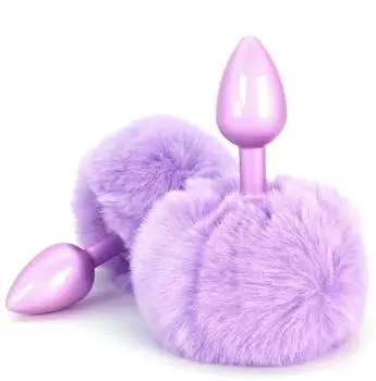 ToyJoy Happiness Enchanting Bunnytail Buttplug Analplug Lila ⌀ 2,6 cm