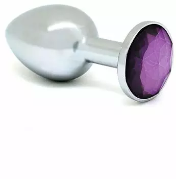 Rimba Analplug mit Kristall Silber Lila Ø 2,4 cm