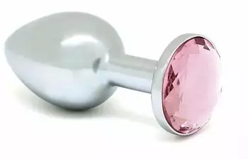 Rimba Analplug mit Kristall Silber Rosa Ø 2,4 cm