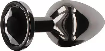 Taboom Aluminium Anal Plug mit Strassstein S schwarz 2,7 cm