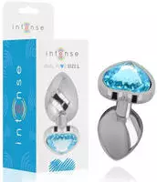 Intense - Aluminium-metall-anal-stecker Blaues Herz, Gr&ouml;&szlig;e
