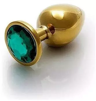 Ouch! Shots Runder Edelstein Anal Plug Gold Smaragdgrün groß...