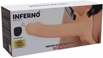 Hidden Desire Hidden Desire hohler Penis-Strap-on mit Vibration Beige 20 cm Ø 4...