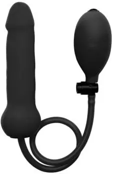 Ouch! Shots - Inflatable Silicone Twist Dildo Schwarz 15,7 cm ø 5,5 cm