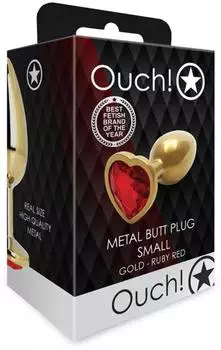 Ouch! Shots Herz Edelstein Anal Plug klein Gold ⌀ 2,7 cm