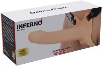 Hidden Desire INFERNO Hollow Strap-On mit Harness 20 cm