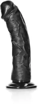 RealRock Curved Realistic Dildo Schwarz 15,5 cm