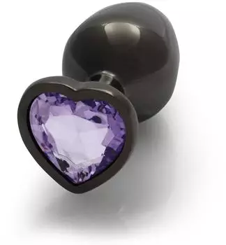Ouch! Shots Herz Edelstein Anal Plug mittel Schwarz ⌀ 3,4 cm