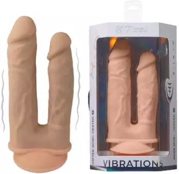 SILEXD Modell 1 realistischer Doppelpenetrations-Vibrator 19,5cm Silikon (29714-SKIN)