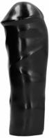 All Black - Glatter dunkler Dildo ohne Hoden