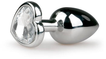 EasyToys Metal Butt Plug Heart Crystal silver S