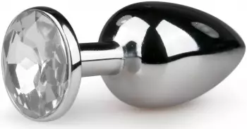 EasyToys Metal Butt Plug Crystal silver S