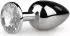 EasyToys Metal Butt Plug Crystal silver S