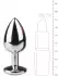 EasyToys Metal Butt Plug Crystal silver S