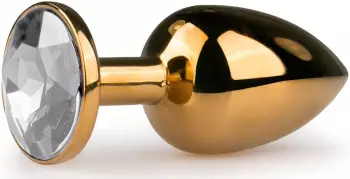 EasyToys Metal Butt Plug Crystal gold/silver S