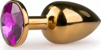 EasyToys Metal Butt Plug Crystal gold/purple S