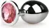 EasyToys Metal Butt Plug Crystal silver/pink M