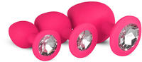 EasyToys Anal Collection Diamond Plug Pink S/M/L Set