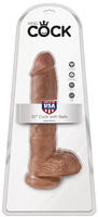 King Cock 10 inch Balls Tan
