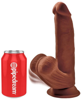 Pipedream King Cock Plus 8" Triple Density Cock with Swinging Balls brown