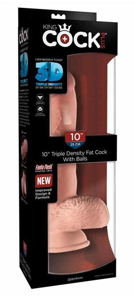 Pipedream King Cock - Plus Triple Density Fat Cock with Balls Flesh 28 cm