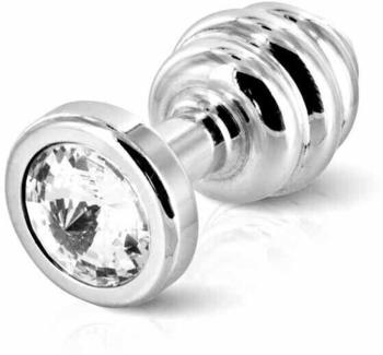 Diogol Ano Butt Plug Ribbed Silver Plated 3,5 cm