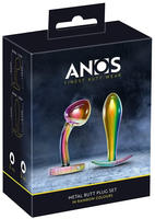 ANOS - Metall-Analplug-Set in Regenbogenfarben