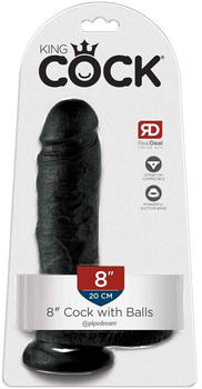 Pipedream King Cock with balls dark 20.5cm