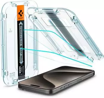Spigen Glass tR EZ Fit 2 Pack Transparency iPhone 15 Pro Max