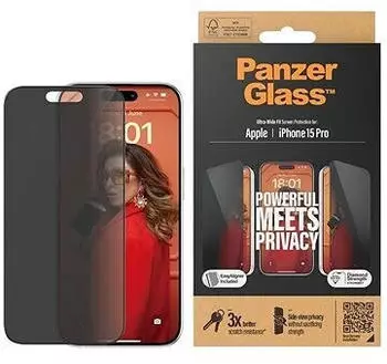 PanzerGlass PanzerGlass Privacy Apple iPhone 15 Pro mit Einbaurahmen