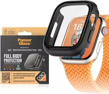 PanzerGlass PanzerGlass Apple Watch 9/8/7 41mm Schutzh&uuml;lle mit D30 (schwarzer Rahmen)