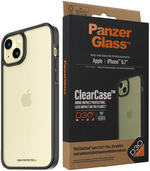 PanzerGlass Antibakterielle Schutzhülle PanzerGlass ClearCase für Apple iPhone 15 Plus,Schwarz