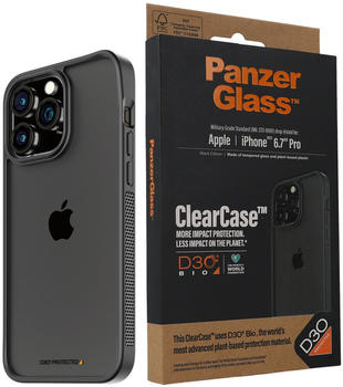 PanzerGlass Antibakterielle Schutzhülle PanzerGlass ClearCase für Apple iPhone 15 Pro Max,Schwarz