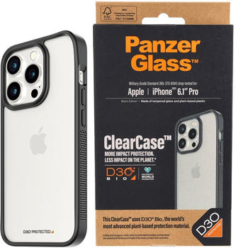 PanzerGlass Antibakterielle Schutzhülle PanzerGlass ClearCase für Apple iPhone 15 Pro,Schwarz