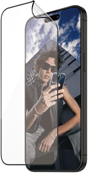 PanzerGlass Hybridglas für das gesamte Display PanzerGlass Ultra-Wide Fit Matrix + AlignerKit für iPhone 15 Pro Max