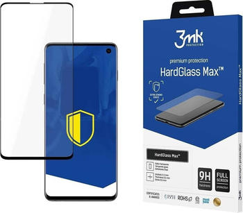 3mk HardGlass Max FingerPrint for Samsung Galaxy S10 black frame (Galaxy S10), Smartphone Schutzfolie