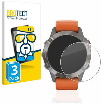 BROTECT 3x Panzerglas für Garmin Fenix 6 / 6 Pro / 6 Pro Solar Echtglas 9H Schutzglas Klar Transparent