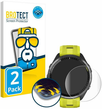 BROTECT 2x Flex Full-Cover Schutzfolie für Garmin Forerunner 965 Full-Screen 3D Curved Transparent