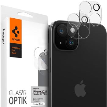 Spigen Glass tR Optik 2 Pack Crystal Clear iPhone 15/15 Plus/14/14 Plus