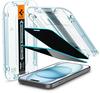 Spigen AGL06905, Spigen Glass tR EZ Fit (Privacy) 2 Pack Transparency iPhone 15