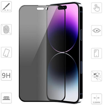 Wigento Schutzfolie AUSWAHL Für Apple iPhone 15 Plus Schutz Zubehör Handy Folie H9 Glas, 1x 3D PRIVACY Hart Glas