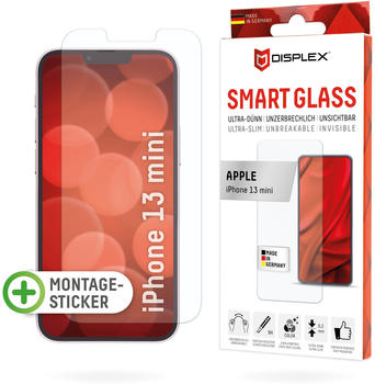 Displex Smart Glass, Displayschutzfolie (1 Stück, iPhone 13 mini), Smartphone Schutzfolie