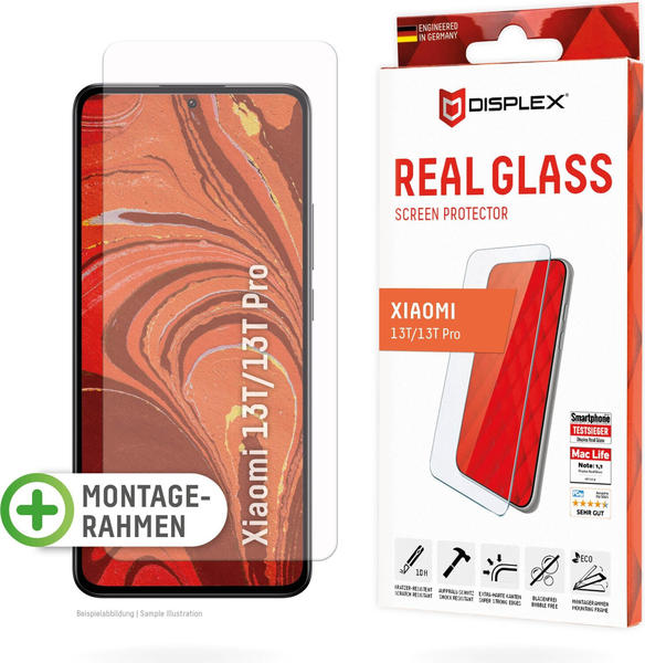 Displex Real Glass, 2D Panzerglas (Xiaomi 13T, Xiaomi 13T Pro), Smartphone Schutzfolie