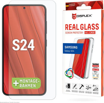 Displex Real Glass, 2D Panzerglas + Handyhülle (Galaxy S24), Smartphone Schutzfolie