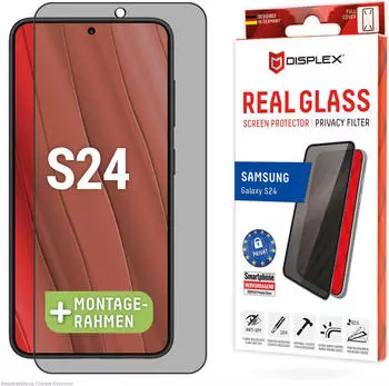 Displex Real Glass, Privacy Full Cover Panzerglas (Galaxy S24), Smartphone Schutzfolie Displex Real Glass, Privacy Full Cover Panzerglas (Galaxy S24), Smartphone Schutzfolie