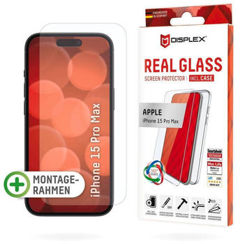 Displex REAL GLASS + CASE IPHON (iPhone 15 Pro Max), Smartphone Schutzfolie