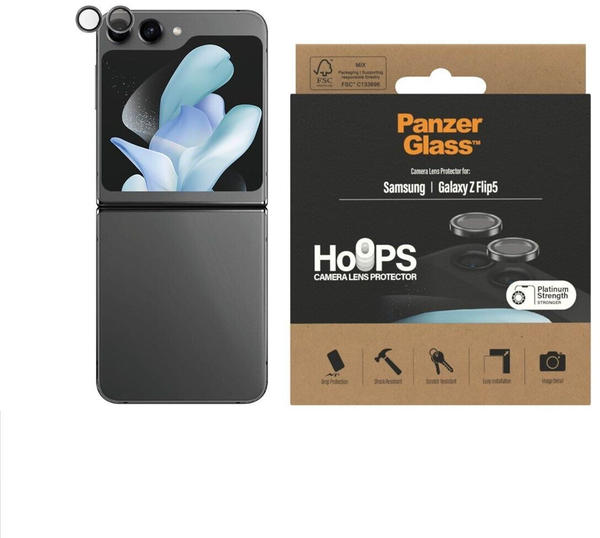 PanzerGlass Hoops Camera Lens Protector für Galaxy Z Flip 5 (für Galaxy Z Flip 5), Smartphone Schutzfolie